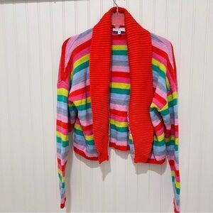 J Society Rainbow Cardigan Sweater with Shawl Collar M